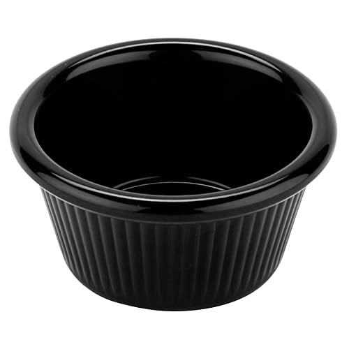 G.E.T. RM-387-BK 2 oz. Fluted Ramekin, Break Resistant, Melamine, Black (Pack of 12)