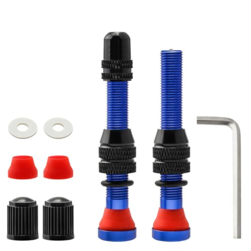 CRAFTHROU Kit de Válvula Tubeless para Bicicleta 9 Piezas de Aleación de Aluminio, Ligero y Resistente, Incluye Herramienta para Quitar Núcleo y Prevenir Fugas de Aire