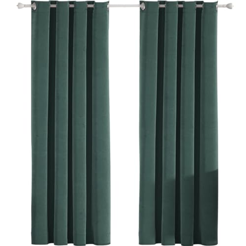 Ystyle Velvet Curtains, Set of 2, 100% Blackout Curtains, 55 x 102 Inch, Thermal Curtain Against Cold and Heat
