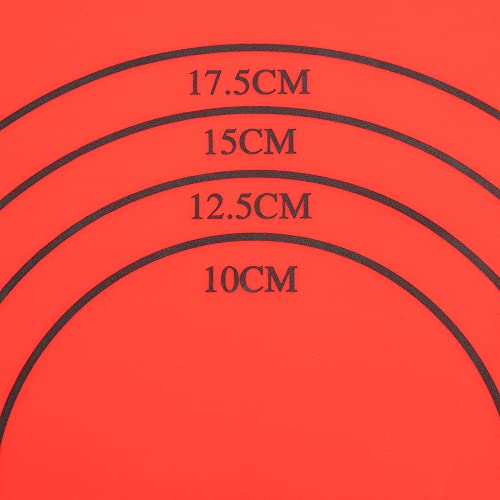 Mimo Style Folha de Silicone para Assar Antiaderente Vermelha 29x25cm, Com Medidas e diâmetros Ideal