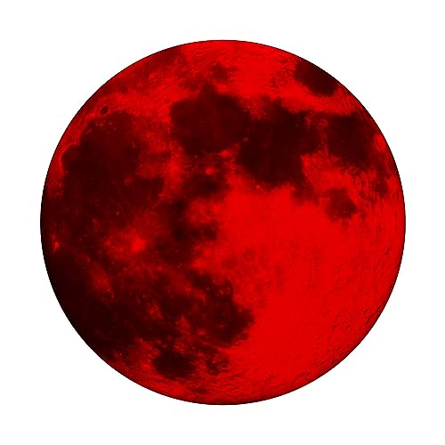 Full Moon Space Art -Red Moon- PopSockets Swappable PopGrip, Black - Image 3