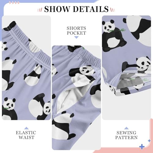 ZZXXB Pandas Have Fun Print Boys Long Pants Soft Trousers Elastic Waist Kids Lounge Bottoms with Pockets S-XL4