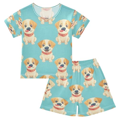senya Short Sleeve Pajamas Sets Summer Cotton Sleepwear Cute Dog