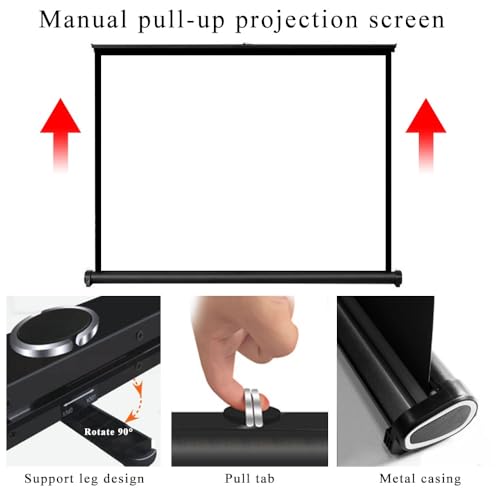 Pantalla de proyección manual retractable de 50 pulgadas miniatura 3
