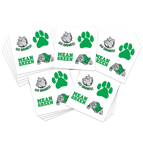 Sports Spirit Temporary Tattoos / 100 Mini Team & School Spirit Designs/Skin Safe/Removable (Green Dawgs)