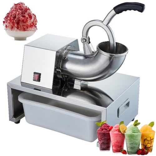 Elektrischer Eiszerkleinerer – kommerzielle Schneekegel-Maschine aus Edelstahl mit All-Kupfer-Motor, 1400 U/min, für Slushies, Cocktails, Frappes, Eistee und mehr