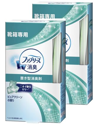 【まとめ買い】置き型ファブリーズ 靴箱用 ピュアクリーンの香り 本体 2個セット 消臭 臭い リビング 玄関 持続性 小型