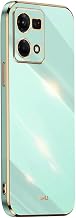 EASSGU Electroplated Frame Mobile Phone Case for Oppo Reno7 4G (6.43 Inches), Soft TPU Silicone Protective Case - Green
