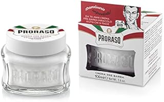 Proraso Pre Shave Cream, 100ml, Sensitive Pre Shaving Cream for Men Softens Skin with Oat and Green Tea Extracts, Made in Italy, White