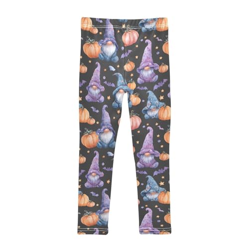Pumpkin Dwarf Bat Stars Girls Leggings Ultra Soft Compression Yoga Gym Pants for Kids 4-10T2