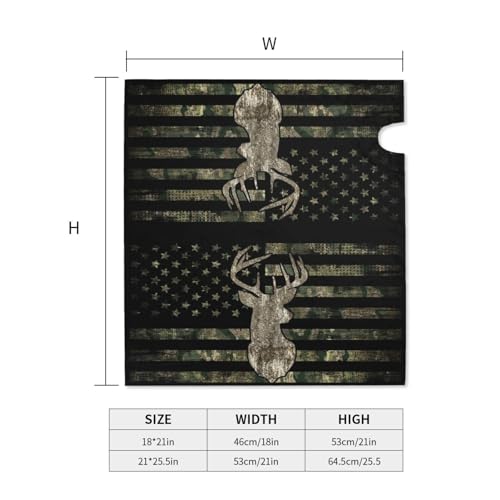 Image of Retro Patriotic American Flag Deer Mailbox Covers Magnetic Mailbox Wraps Post Letter Box Cover Standard Oversize 21 inchX18 inch /25.5 inch X 21 inch Mailwrap Garden Home Decor
