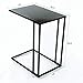 C-Hopetree Small Side Coffee End Table for Sofa - Black Metal