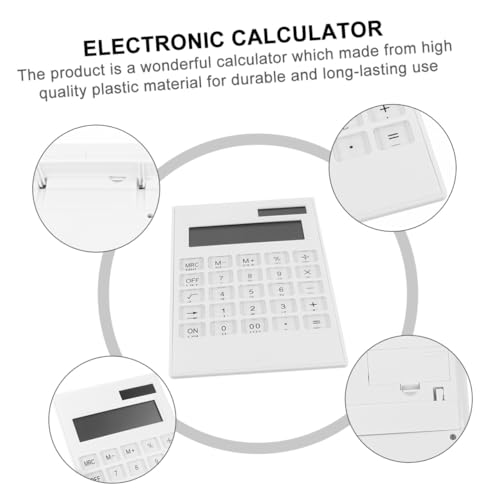 Calculadora sin batería portátil ecológica con panel solar y botones grandes 4