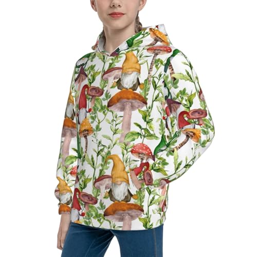 Mushrooms Gnomes Kid Hoodies Boys Sweatshirts Girls Pullover with Pocket2