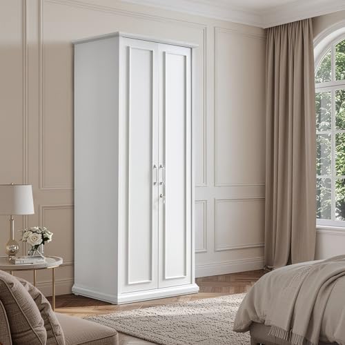 Image of Home Centre | Estate2 Door Swing Wardrobes | Engineered Wood | White | 1 Year Warranty on Manufacturing defect