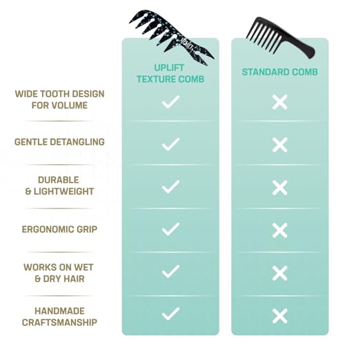 Peine Uplift Provisions texturizador dientes anchos negro miniatura 6