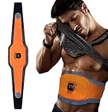 FDA Cleared EMS Belt - Ab Stimulator Belt with 10 Programs for Fat Burning & Muscle Toning - Rechargeable EMS Unit for Men & Women to Sculpt Abs