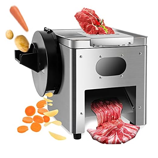 Moongiantgo Commercial Meat Cutter Cutting Machine Electric Vegetables Slicer 882LBS/H Stainless Steel Meat Strips Dicer Cubes Cuber for Boneless Meat Hard Vegetables Fruits 3.5mm