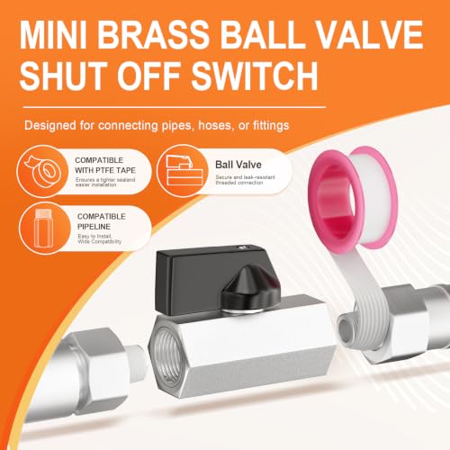 Image of GASHER 3PCS 1 /4 inchFNPT Nickel Plated Brass Mini Ball Valve