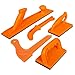 Safety Woodworking Push Block and Push Stick Package 5 Piece Set In Safety Orange Color, Ideal for Woodworkers and Use On Table Saws, Router Tables, Jointers and Band Saws