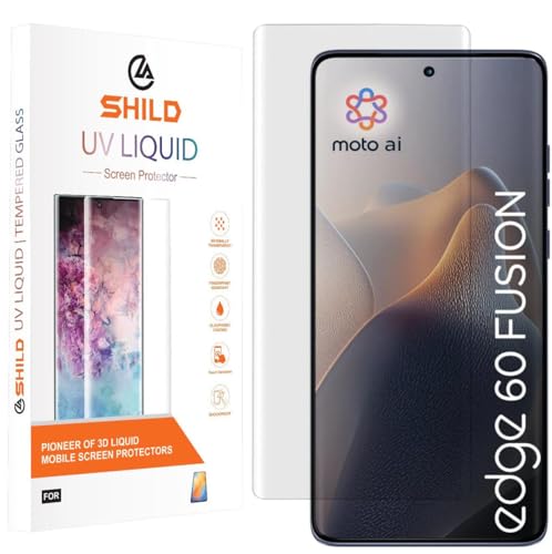 Image of SHILD Advanced HD+ UV Tempered Glass Screen Protector for Motorola Edge 60 Fusion 5G (6.67 Inch, Pack of 1) - Full Adhesive UV Curved Screen Guard | Case Friendly | Supports Fingerprint | With Installation Kit & Guide