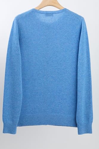 Image of JENNIE LIU Women's 100% Cashmere Button Front Long Sleeve Crewneck Cardigan Sweater