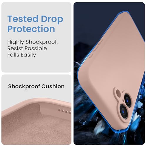 Image of FireNova Designed for iPhone 16 Plus Case, Silicone Upgraded [Camera Protection] Case, Soft Anti-Scratch Microfiber Lining Inside, 6.7 inch, Pinksand