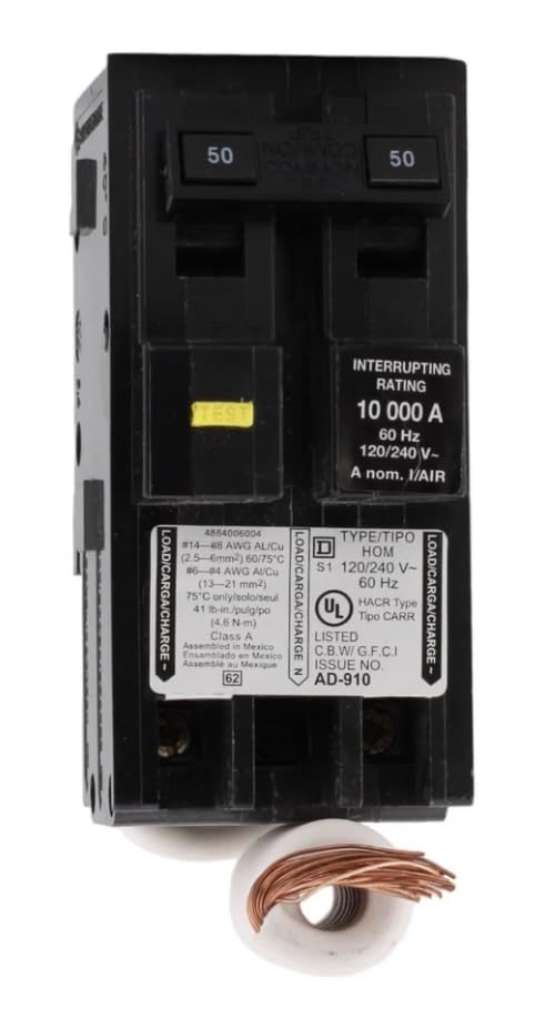HOM250GFI - GFCI Circuit Breaker Plug-in - 50 Amp - 2 Pole - 240 Volt