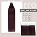 Hairro 16 Inch Remy Tape in Hair Extensions Human Hair, 100g 40pcs Wine Red Long Straight Hairpieces with Double Sided Tape Burgundy
