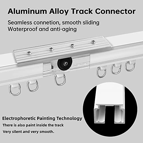 Curtain Track Ceiling Mount Heavy Duty Curtain Tracks Rods System Room Divider Partition Curtain Ceiling Rails Clips Hooks Sliding Shower-Ceiling Track 9 Ft White. #TOP3