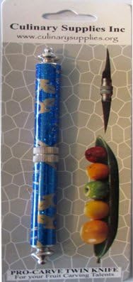 Pro Carve Twin Blade Fruit Carving Knife, Blue Color