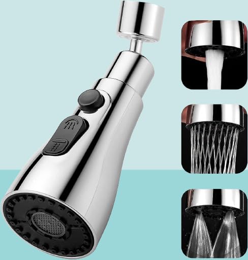 360° Rotatable Water Faucet Aerator Infinity 3 Mode Dual Flow Head Nozzle Adapter Kitchen Sink Shower Sprayer Faucet and Swivel Filter Extender (B0D181Q71Z) Amazon Price History, Amazon Price Tracker