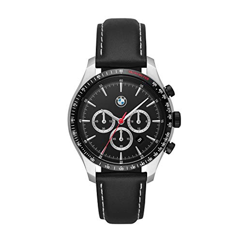 BMW Men BMW Leather Watch, Color: Black (Model: BMW7001)
