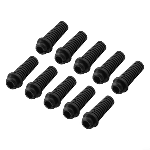 Honseadek Conector de prensaestopas de PVC de goma para maletero de 5,5 mm a 10 mm para herramientas eléctricas, cargador de teléfono móvil, taladro eléctrico, paquete de 10 (7 mm, negro)