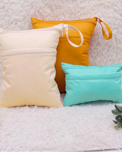 image for ALVABABY 3 Cloth Diaper Wet Dry Bags Waterproof Reusable with Two Zipp
