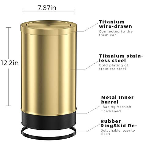 Caneca de basura acero inoxidable 9 litros con tapa abatible miniatura 2