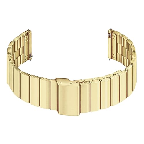 Image of ACM Watch Strap Stainless Steel Metal 22mm compatible with Fire-Boltt Invincible Plus Bsw097 Smartwatch Adjustable Belt Band Champagne Gold