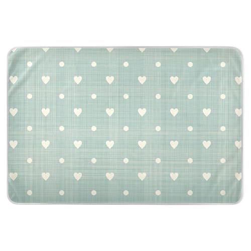 Hearts Polka Dot Retro Bed Protector Pads, Adult Pee Pads for Beds Washable, Reusable Underpads for Adults