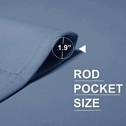 RYB HOME Blackout Curtains for Kitchen, Over Sink Privacy Curtains Window Decor, Thermal Insulating Drapes for Bathroom Cafe Bedroom Small Window, W 42 x L 24 inch, Stone Blue, 2 Panels