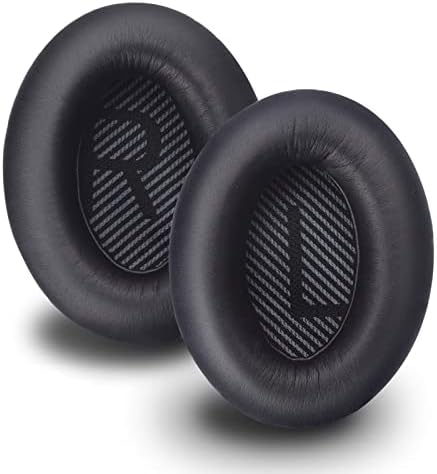 Quiet Comfort 35II (QC35 II) Replacement Ear Cushions Soft Protein Leather Ear Pads Compatible with Bose QuietComfort25 QC35 QC25 QC15 Ae2 Ae2i Ae2W SoundTrue Over-Ear Headphones(Black)