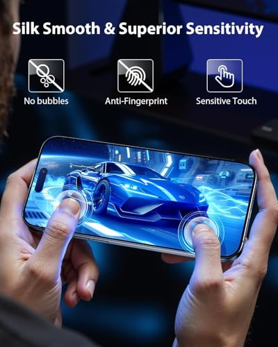 Image of AIBEX Tempered Glass for Apple iPhone 17 | 9H Hardness | Anti-Glare & Anti-Fingerprint | Water Resistant | Edge-to-Edge Full Screen Protector | Bubble-Free Installation