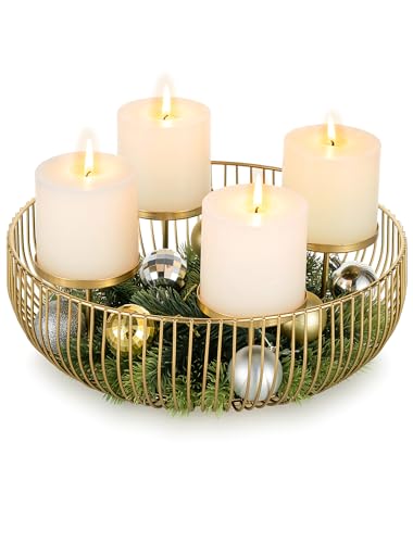 Sziqiqi Adventskranz Modern Metall Gold: Adventsgesteck Gestell...