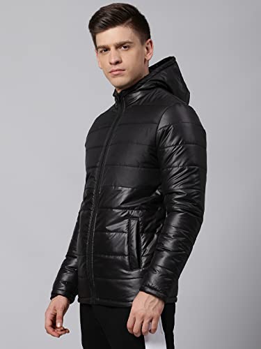Image of Dennis Lingo Men's Polyester Regular Full Sleeves Solid Puffer Jacket - Lightweight, And Water-Resistant, Casual Winterwear