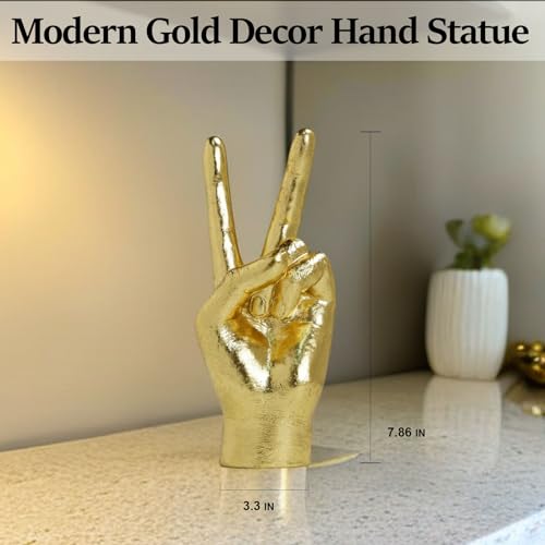 Estatua de Mano Dorada Decorativa Victory en Resina miniatura 2