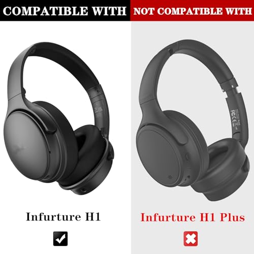Reemplazo de almohadillas de oreja para audífonos inalámbricos Infurture H1 | Almohadillas con cuero de proteína accesorios (No compatible con auriculares H1 Plus) miniatura 2