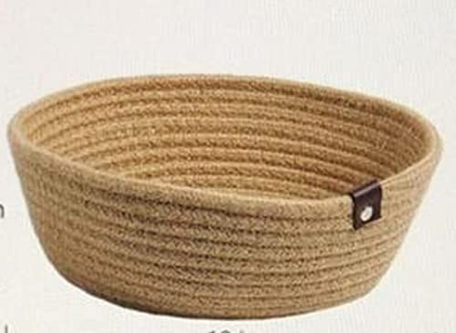 Image of Cube Storage Bins Organizer Collapsible Set of 3 Cotton Rope Storage Baskets Decorative Woven Basket with Handles 11 H x 10.5 W x 10.5 D (Beige)