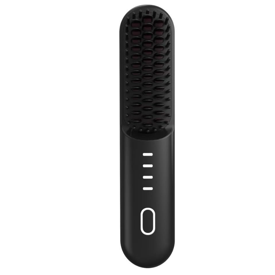 Cepillo alisador inalámbrico recargable USB verde miniatura 1
