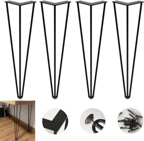 Patas de mesa de horquilla con tres varillas y protectores para proyectos de decoración rústica 2
