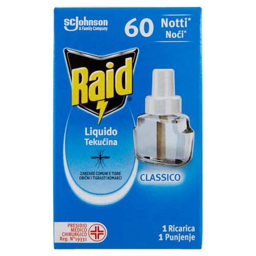 Raid Eléctrico Líquido 135 Noches - Recambios Anti Mosquitos comunes y Tigre - 3 recambios de 45 Noches
