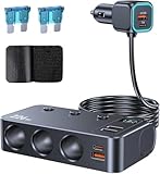 chargeur allume cigare multiprise usb ✅【Répartiteur allume-cigare 9 en 1 226 W】Le répartiteur allume-cigare dispose de trois prises allume-cigare et de six ports USB à chargement rapide avec une puissance de charge totale de 226 W. Ce chargeur USB pour allume-cigare vous permet de charger jusqu'à neuf appareils simultanément dans votre véhicule. D'une longueur d'un mètre, il est suffisamment long pour être utilisé sur la banquette arrière, un seul chargeur pouvant répondre à tous vos besoins de recharge.